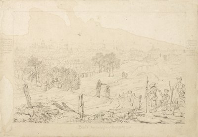 Paris depuis les hauteurs de Belleville, 1815 - English School