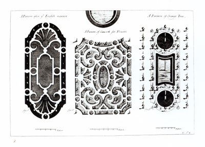 Dessins de parterres, de La Théorie et la Pratique du Jardinage, par Antoine-Joseph Dezallier d
