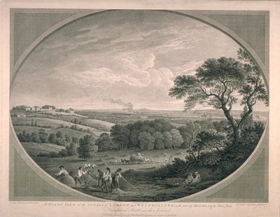 Vue pastorale des villes de Westminster avec une partie de Highgate, 1780 - English School