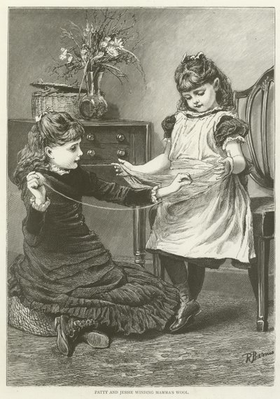 Patty et Jessie enroulant la laine de maman - English School