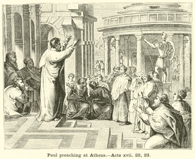 Paul prêchant à Athènes, Actes, xvii, 22, 23 - English School