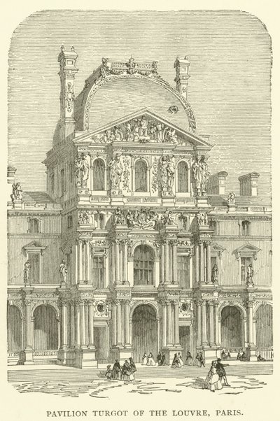 Pavillon Turgot du Louvre, Paris (gravure) - English School