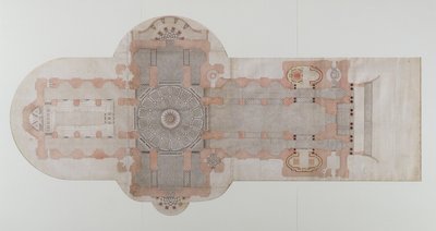 Plan de pavage de la cathédrale Saint-Paul, tel qu