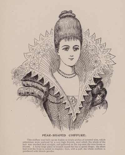 Coiffure en forme de poire (gravure) - English School