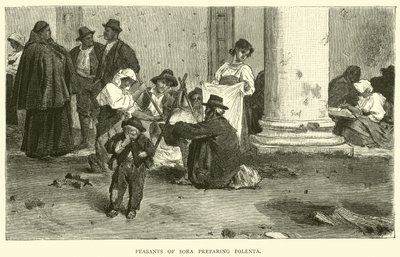 Paysans de Sora préparant de la polenta - English School