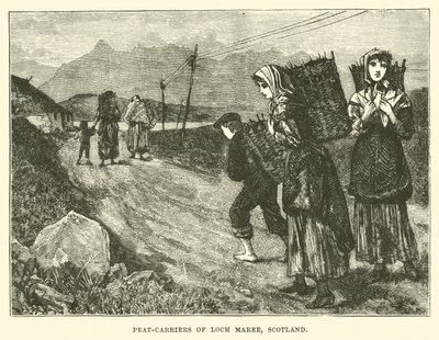 Porteurs de tourbe de Loch Maree, Écosse - English School
