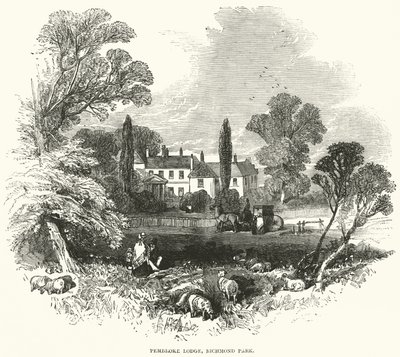 Pembroke Lodge, Richmond Park (gravure) - English School