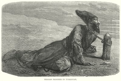 Prisonnier persan au Turkistan (gravure) - English School