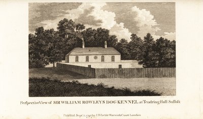 Vue en perspective du chenil de Sir William Rowley à Tendring Hall, Suffolk - English School