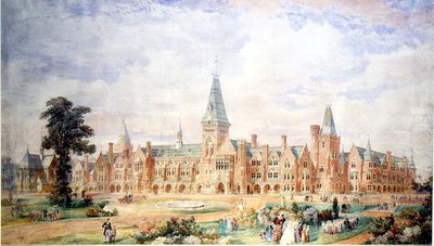 Conception en perspective pour une école ou un collège, vers 1865 - English School