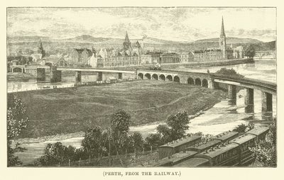 Perth, depuis la voie ferrée (gravure) - English School