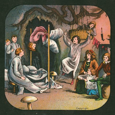 Peter Pan, lanterne magique, vers 1910 (lithographie en couleur) - English School