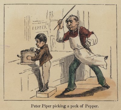 Peter Piper cueillant un pichet de poivre - English School
