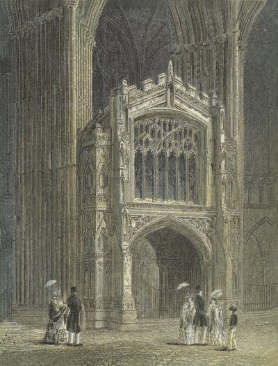 Cathédrale de Peterborough, vue du porche, extrémité ouest - English School
