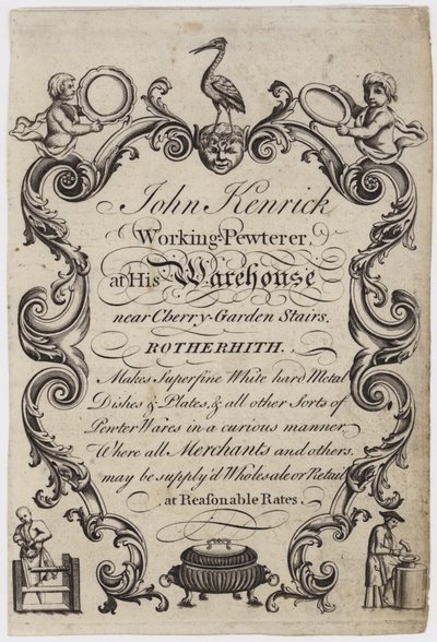 Étainier, John Kenrick, carte de visite - English School