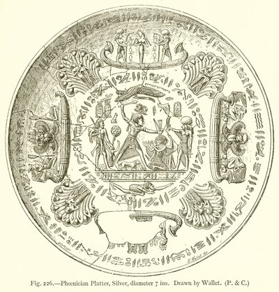 Plat phénicien, argent, diamètre 7 pouces - English School