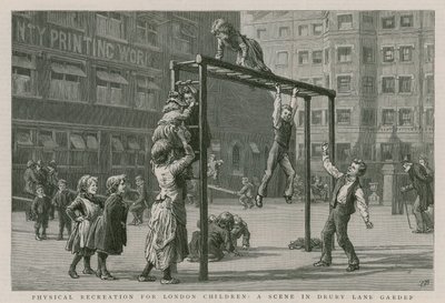 Recréation physique pour les enfants de Londres : une scène dans le jardin de Drury Lane - English School
