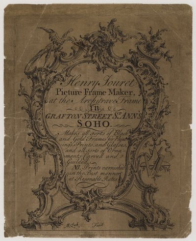 Fabricant de cadres, Henry Jouret, carte de visite - English School