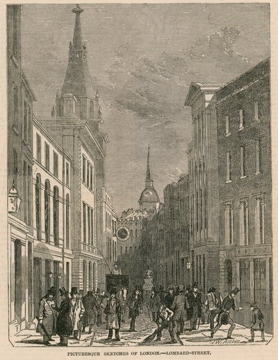 Croquis pittoresques de Londres - Lombard Street - English School