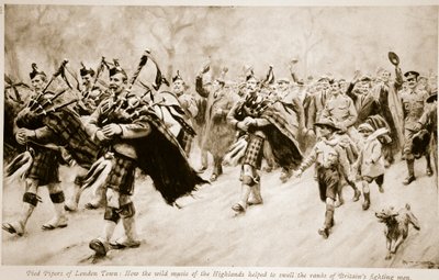 Les joueurs de flûte de Londres : comment la musique sauvage des Highlands a aidé à gonfler les rangs des combattants britanniques, 1914-19 - English School