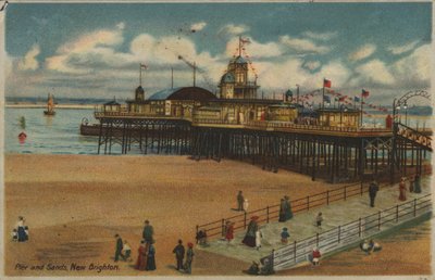 Jetée et sables, New Brighton, Merseyside - English School