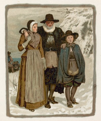 Pères pèlerins dans la neige - English School