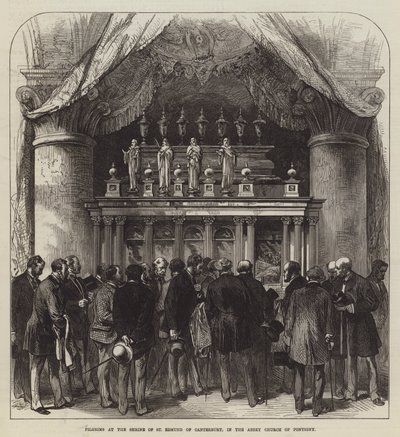 Pèlerins au sanctuaire de Saint Edmond de Cantorbéry, dans l