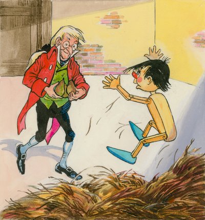 Pinocchio (gouache sur papier) - English School