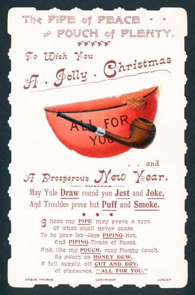 Pipe et pochette, carte de Noël - English School