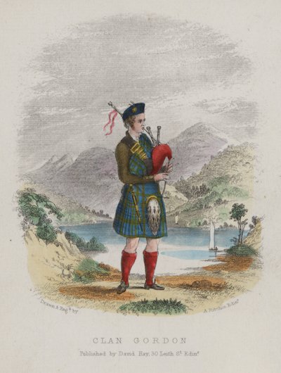 Joueur de cornemuse du Clan Gordon, Écosse - English School