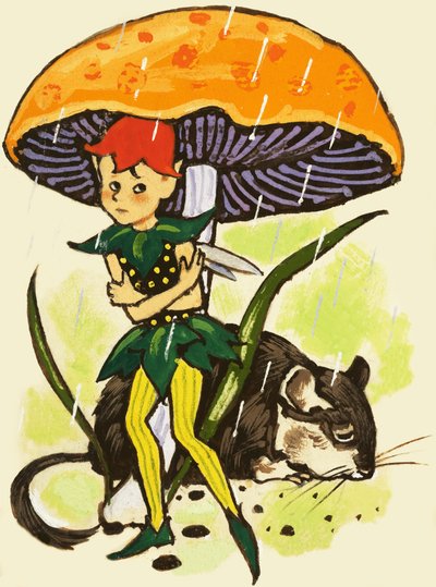 Pixie sous un champignon - English School