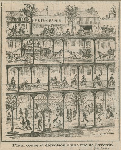 Plan coupe et élévation d