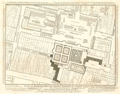 Plan de Bedford House, Covent Garden, Londres, vers 1690 - English School