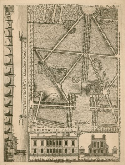 Plan du Parc de Greenwich, Londres - English School