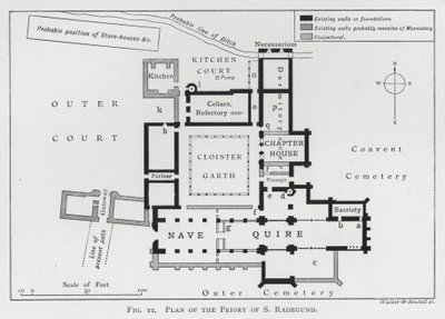Plan du Prieuré de Sainte Radegonde - English School