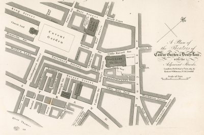Plan des théâtres de Covent Garden, Londres - English School