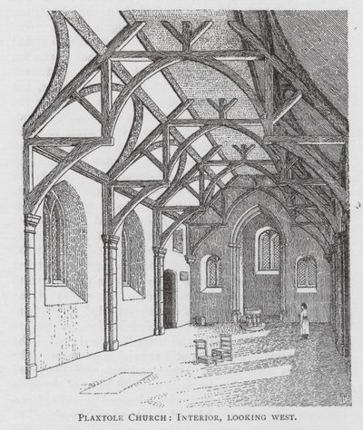 Église de Plaxtole, intérieur, vue vers l