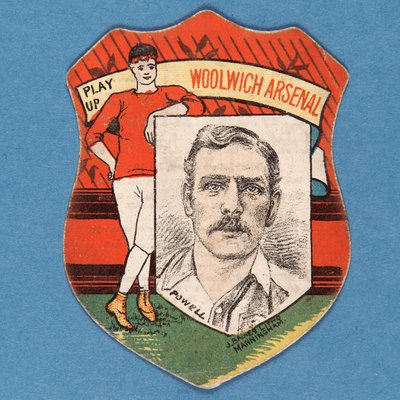 Jouez Woolwich Arsenal Powell, carte Baines en forme de bouclier, 1888-89 - English School
