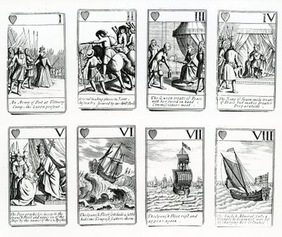 Cartes à jouer représentant les événements de l