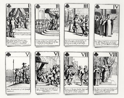 Cartes à jouer représentant des événements de l