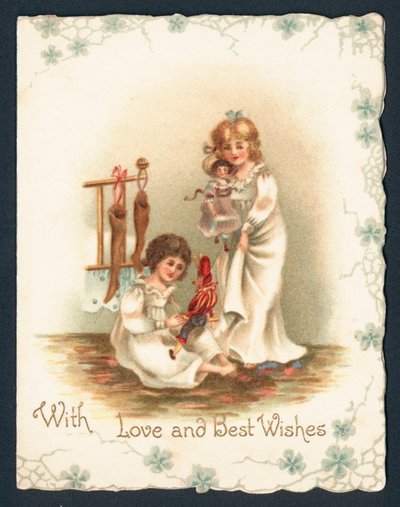 Jouer avec des poupées, Carte de Noël - English School