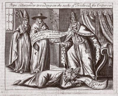 Le pape Alexandre piétinant le cou de l