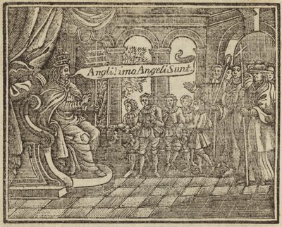 Le Pape Grégoire et les Angeli : Grégoire le Grand rencontrant des jeunes Anglo-Saxons sur un marché aux esclaves - English School