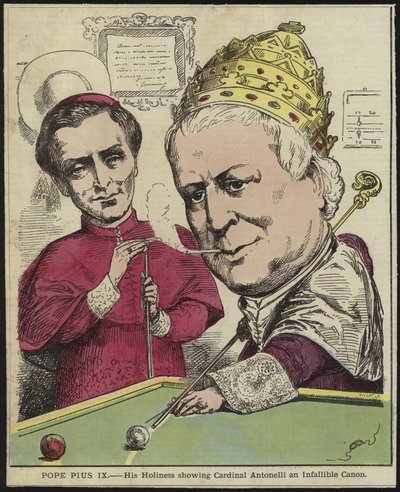 Pape Pie IX - Sa Sainteté montrant au cardinal Antonelli un canon infaillible - English School