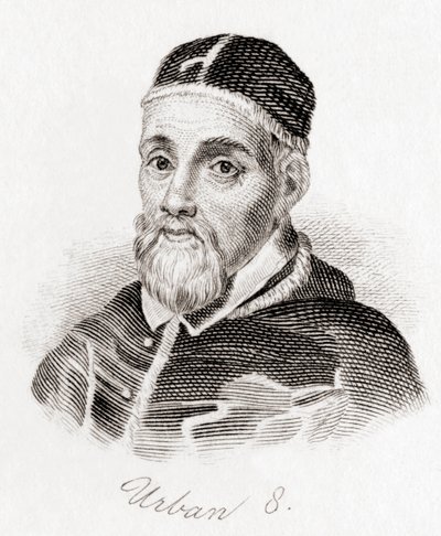 Pape Urbain VIII, c.1568 -1644, né Maffeo Barberini (gravure) - English School