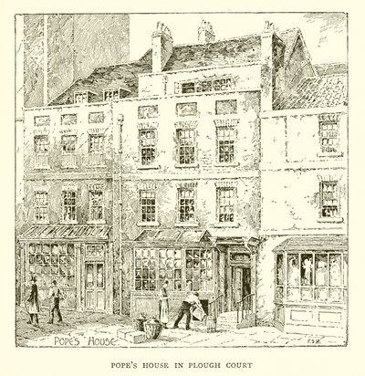 Maison du Pape à Plough Court (gravure) - English School