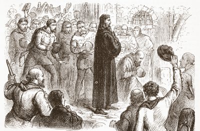 Manifestation populaire à Lambeth Palace en faveur de Wicliffe, illustration de L