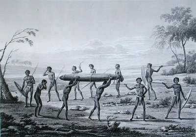 Port Jackson, Nouvelle-Hollande : Cérémonie Funéraire Aborigène, de 