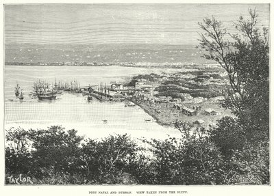 Port Natal et Durvan. Vue de la falaise (gravure) - English School