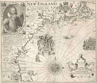 Portrait du capitaine John Smith. Une image de la côte de la Nouvelle-Angleterre, dans 